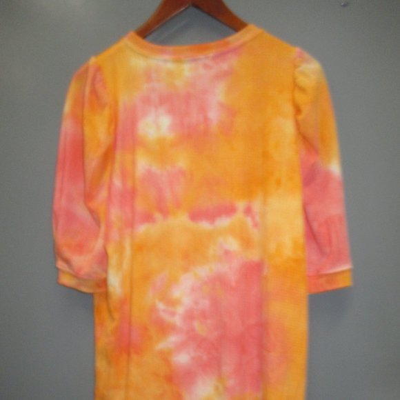 BNWT Yakira Bella Women's Dress Size L Crew Neck 3/4 Sleeve Orange/Pink Dress - Picture 7 of 11